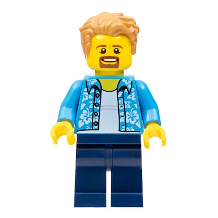 LEGO Minifigure - Male, Hawaiian Shirt, Swept Hair, Goatee [CITY]