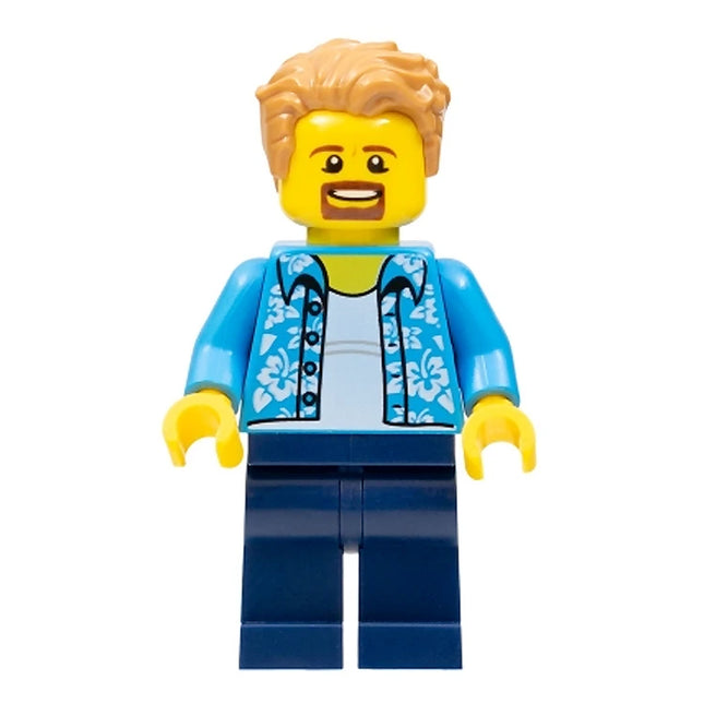 LEGO Minifigure - Male, Hawaiian Shirt, Swept Hair, Goatee [CITY]