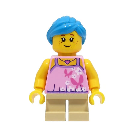 LEGO Minifigure - Child - Girl, Birthday Party, Pink Top with, Dark Azure Hair (2023) [CITY] hol324