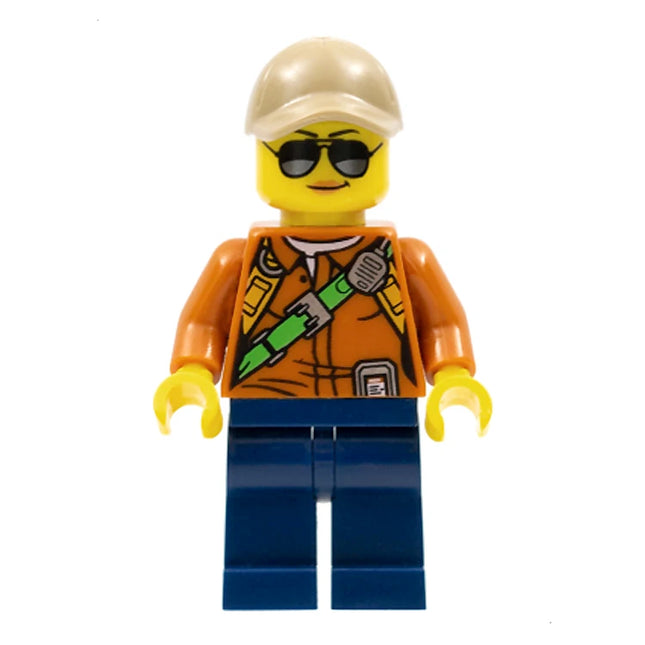 LEGO Minifigure - Female, City Jungle Explorer, Glasses, Cap (2017) [CITY]