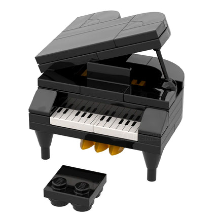 LEGO "Grand Piano" - Black, Adjustable Lid, Chair [MiniMOC]