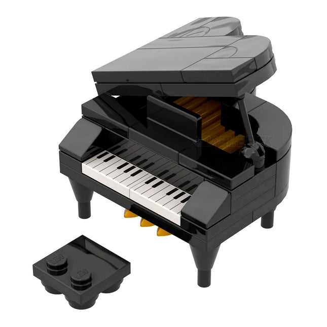 LEGO "Grand Piano" - Black, Adjustable Lid, Chair [MiniMOC]