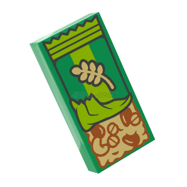 LEGO Minifigure Food - Tile, Granola Bar with Grains and Seeds Wrapping (1 x 2 Tile) [3069pb1264] 6476620