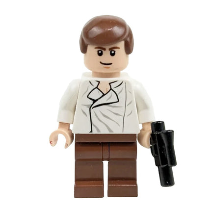LEGO Minifigure - Han Solo - White Shirt with Wrinkles on Front, Lopsided Grin (2010) [STAR WARS]