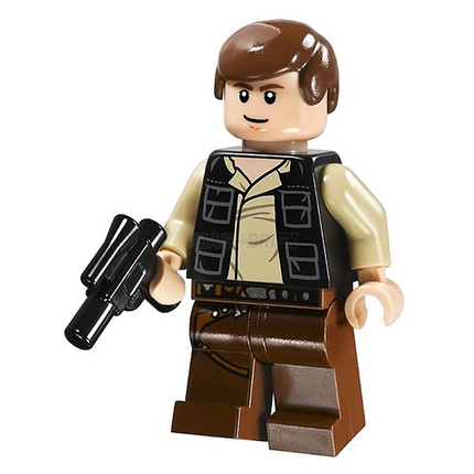 LEGO Minifigure - Han Solo, Reddish Brown Printed Legs, Vest with Pockets (2013) [STAR WARS]
