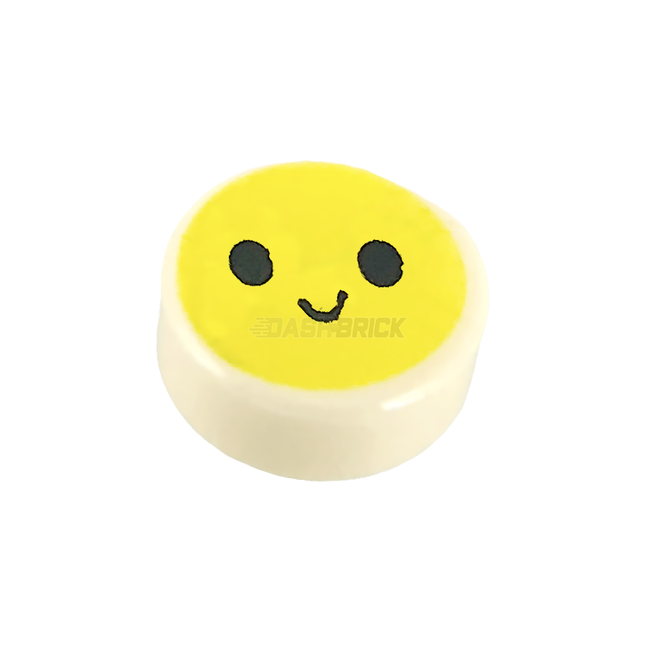 LEGO Tile, Round 1 x 1, Emoji, Happy Face, Black Eyes, Smile [98138pb279]