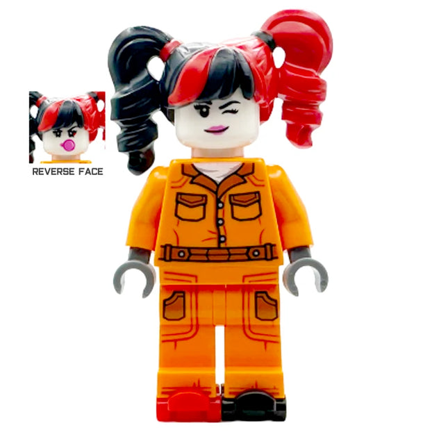 LEGO Minifigure - Harley Quinn - Prison Jumpsuit, Side Pockets, Pigtails, Roller Skates (2025) [DC COMICS]