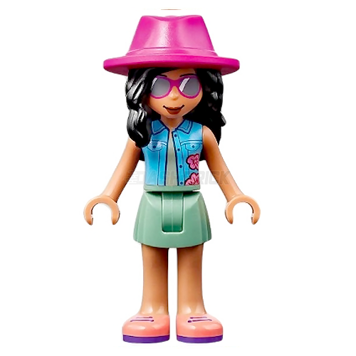 LEGO Minifigure - Friends Savannah - Sand Green Skirt, Magenta Hat [FRIENDS]