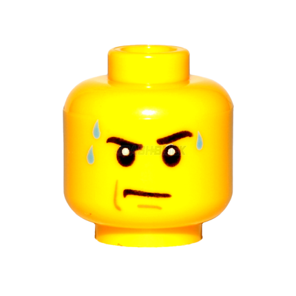 LEGO Minifigure Part - Head, Male, Stern Eyebrows, Sweat Drops [3626cpb0643] 6001943