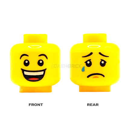 LEGO Minifigure Part - Head, Male, Huge Grin/Sad with Tears [3626cpb1354] 6296328