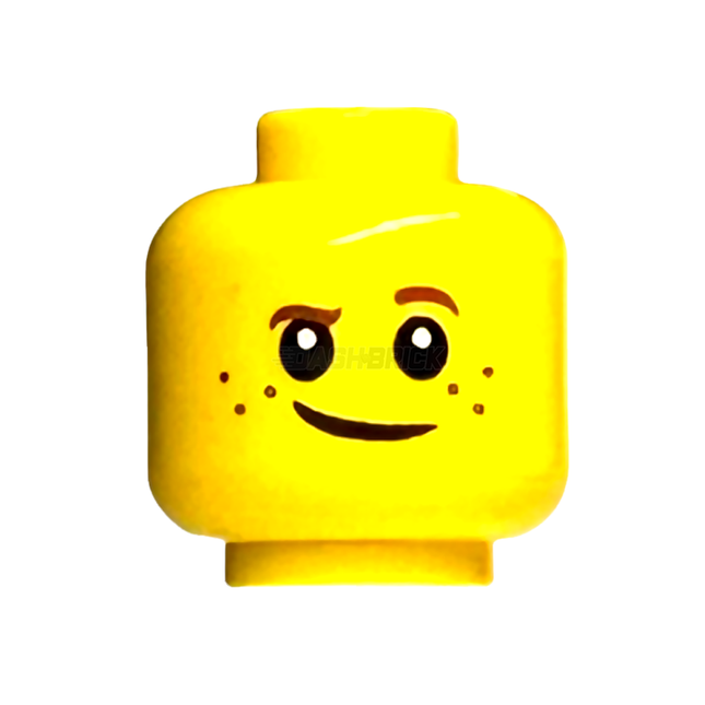 LEGO Minifigure Part - Head, Child, Raised Eyebrow, Freckles, Crooked Smile [3626cpb1508] 6125384