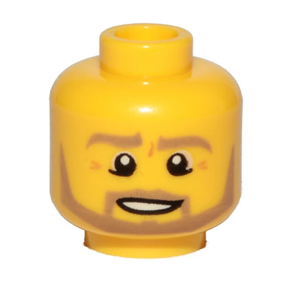 LEGO Minifigure Part - Head, Moustache and Angular Beard, Smile [3626pb0849] 6100249