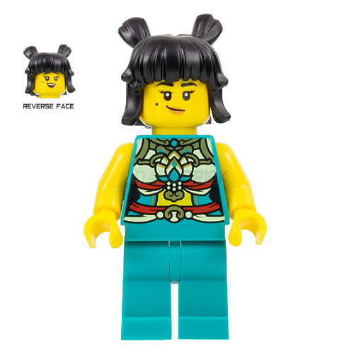 LEGO Minifigure - Female, Musician, Ornate Dark Turquoise Costume, Black Space Buns [CITY]