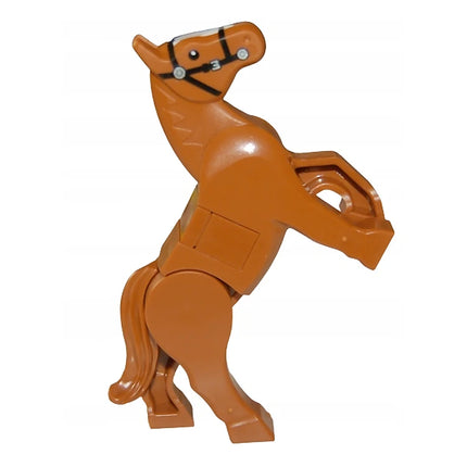 LEGO Minifigure Animal - Horse, Movable Legs, Bridle, Short White Blaze, Dark Orange [10352c01pb08]
