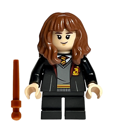 LEGO Minifigure - Hermione Granger - Gryffindor Robe Open, Sweater, Shirt and Tie, Black Short Legs [HARRY POTTER]