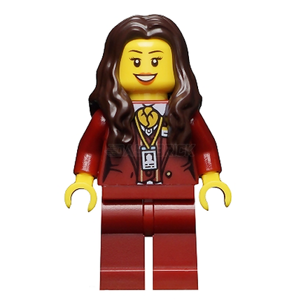 LEGO Minifigure - Female, Train Conductor "Ms. Santos", Long Hair [HIDDEN SIDE]