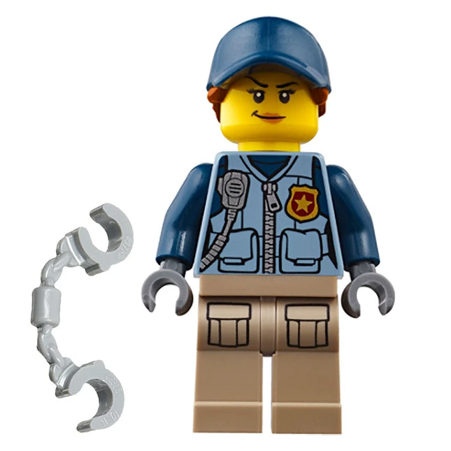 LEGO Minifigure - Female, Mountain Police Officer, Cap, Dark Orange Hair (2018) [CITY]