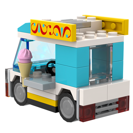 LEGO "Pint-Sized Treat Cruiser" - Mini Ice-Cream Truck, Medium Azure [MiniMOC]