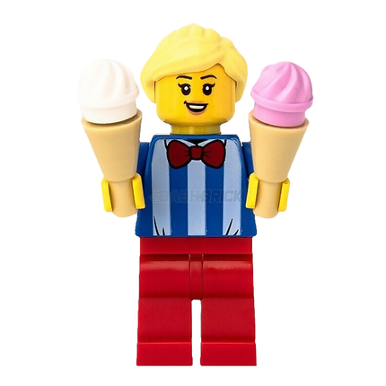 LEGO Minifigure - Ice Cream Vendor - Female, Blond Hair [CITY]