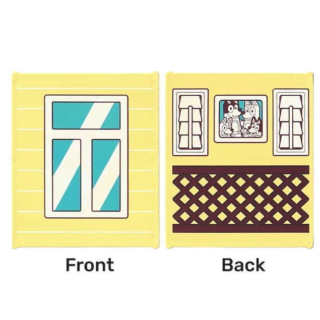 LEGO Glass Insert for Window/Frame 1 x 6 x 6, Frame and Reflections/Bluey Family Photo and Lattice Railing, Bright Light Yellow [42509pb13] 6536521