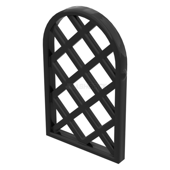 LEGO Pane for Window 1 x 2 x 2 2/3 Lattice Diamond with Rounded Top, Black [30046] 6173105