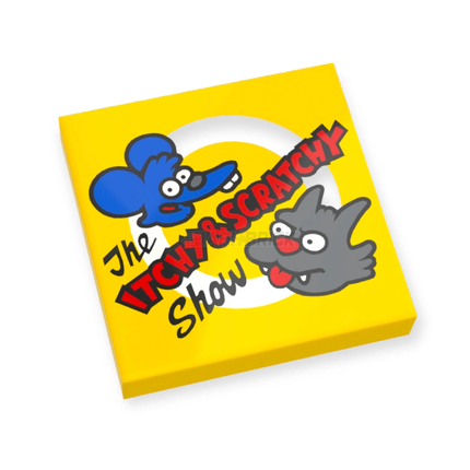 LEGO Minifigure Accessory - Tile, 'The ITCHY & SCRATCHY Show' Sign, The Simpsons [3068pb0700] 6125777