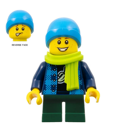 LEGO Minifigure - Boy/Child, Banana Shirt, Beanie and Scarf (2020) [CITY]