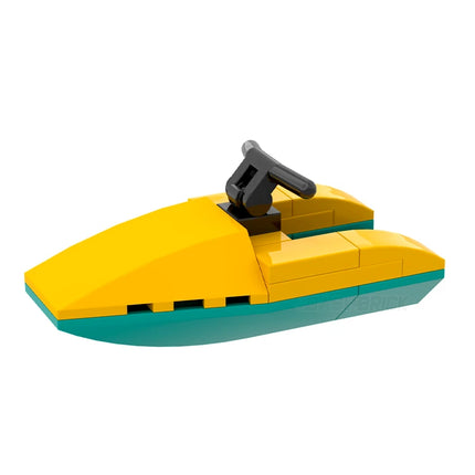 LEGO "Jetski" - Beach Watercraft, Dark Turquoise/Bright Light Orange [MiniMOC]