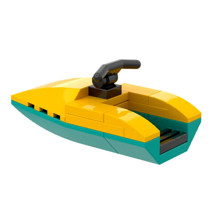 LEGO "Jetski" - Beach Watercraft, Dark Turquoise/Bright Light Orange [MiniMOC]