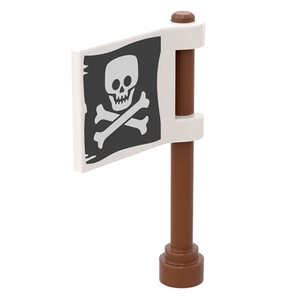 LEGO Flag 2 x 2 Square "Jolly Roger Flag", Pirate, Skull and Crossbones White [80326pb019] 6446963