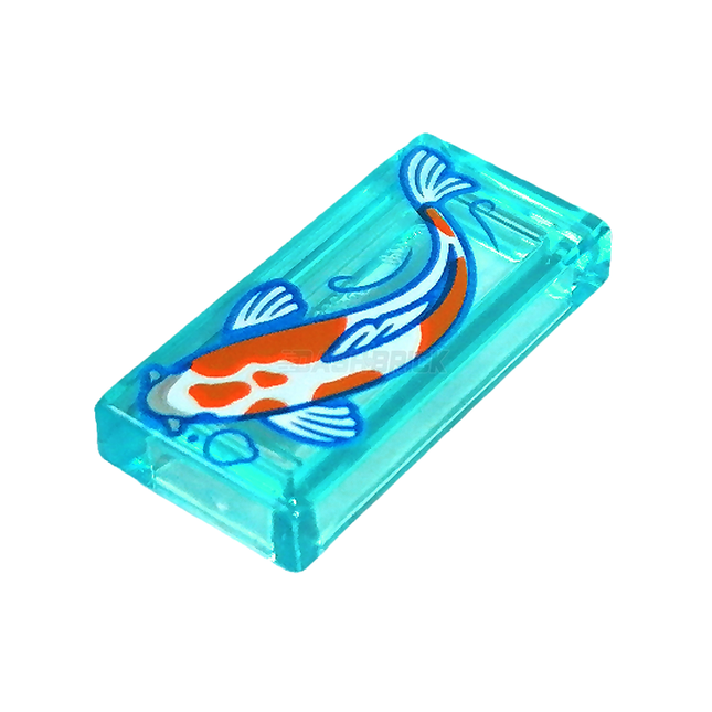 LEGO Minifigure Accessory - White Koi Fish (Tile) #1 [3069bpb0866]