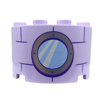 LEGO Cylinder Half 2 x 4 x 2 with 1 x 2 Cutout, Round Window, Dark Purple Bricks, Lavender [24593pb16] 6425487