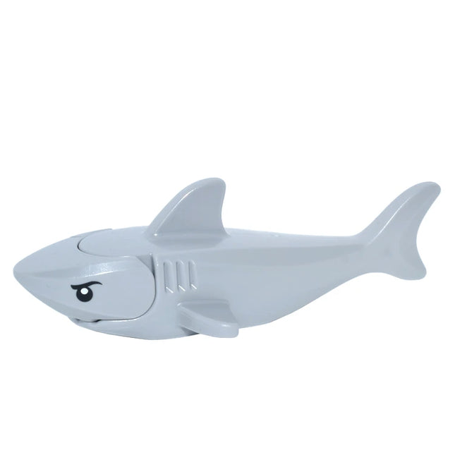 LEGO Minifigure Animal - Shark, Printed Eyes, Opening Mouth, Light Grey [14518c04pb04]