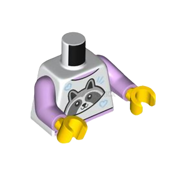 LEGO Minifigure Part - Torso, Shirt with Raccoon print, Lavender Arms [973c39h01pr6725] 6448189