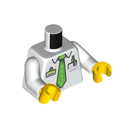 LEGO Minifigure Part - Torso, ID Badge, Pens in Pocket, Green Tie [973c27h01pr6729] 6448356