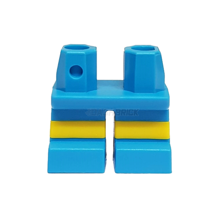 LEGO Minifigure Parts - Short Hips and Legs, Children, Horizontal Yellow Stripes, Dark Azure [41879pb001] 6063520