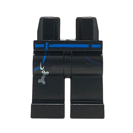 LEGO Minifigure Parts - Hips and Legs, Blue Belt, Dog Bone Key Chain, Black [970c00pb1071]