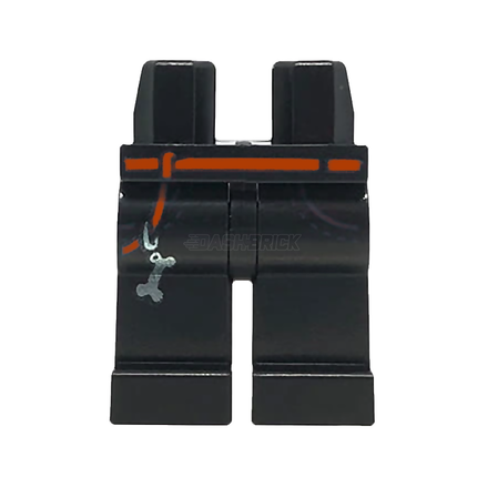 LEGO Minifigure Parts - Hips and Legs, Brown Belt, Dog Bone Key Chain, Black [970c00pb0990]