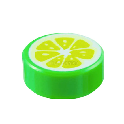 LEGO Minifigure Food - Lime Fruit Slice, Tile, Round 1 x 1  [98138pb371] 6435099