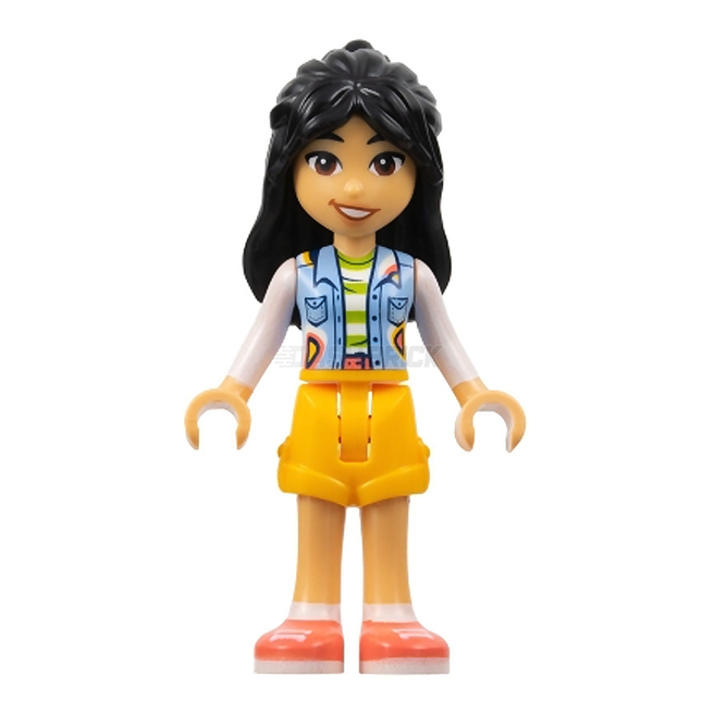LEGO Minifigure - Friends Liann - Blue Vest, Orange Shorts, Coral Shoes [FRIENDS]