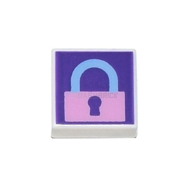 LEGO Minifigure Accessory - Locked Padlock - Pink/Dark Purple (1 x 1 Tile) [3070pb194]