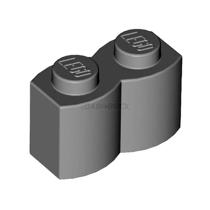 LEGO Brick, Modified 1 x 2 Log, Dark Grey [30136]