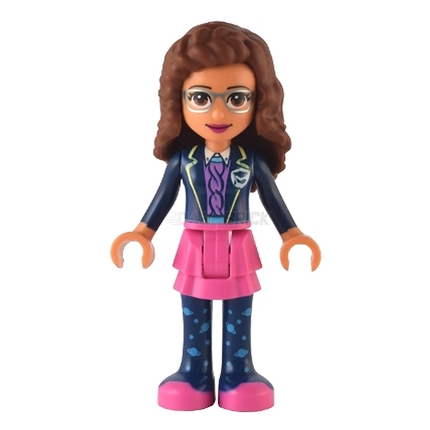 LEGO Minifigure - Friends Olivia - Pink Skirt, Leggings, Dark Blue Jacket [FRIENDS]
