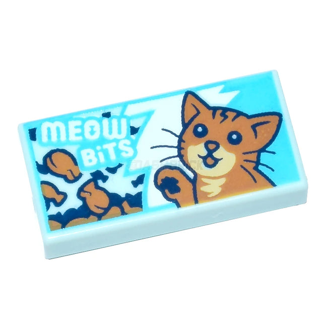 LEGO Minifigure Accessory - Tile, 'MEOW BiTS' Cat Food (1 x 2 Tile) [3069pb1341] 6527761