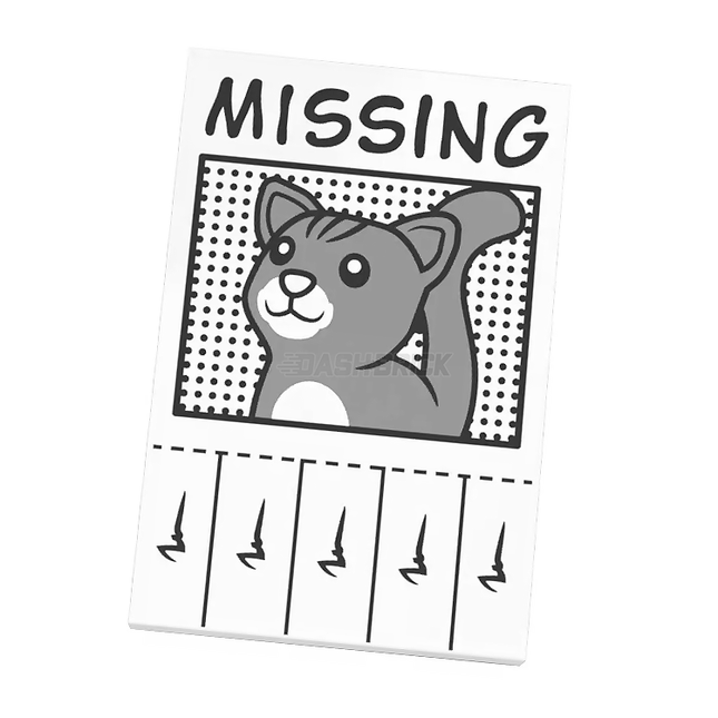 LEGO Minifigure Accessory - Lost Cat/Kitten Flyer, Phone Number Tear-Offs [26603pb216] 6399221