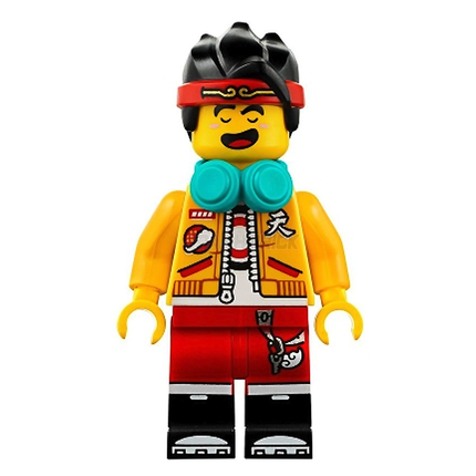 LEGO Minifigure - Monkie Kid - Open Jacket, Headphones, Fierce / Happy [MONKIE KID]