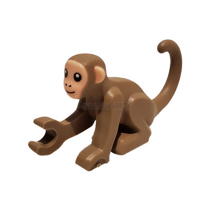 LEGO Minifigure Animal - Monkey, Printed Features, Dark Tan [77864pb01]