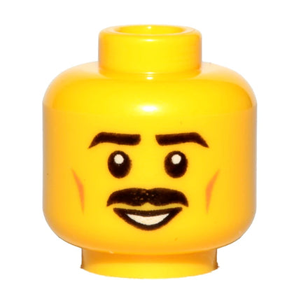 LEGO Minifigure Part - Head, Thick Moustache, Cheek Lines, Smile [3626pb2054] 6211710