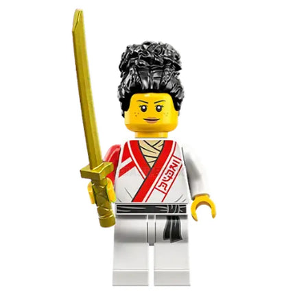 LEGO Minifigure - Female, Apprentice, White & Red Gi, Black Hair [CITY]