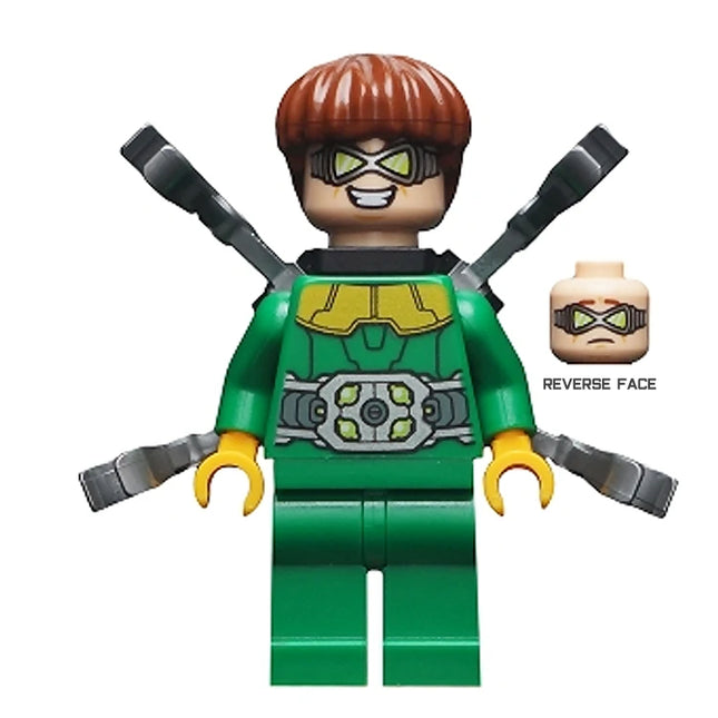 LEGO Minifigure - Dr. Octopus (Otto Octavius) / Doc Ock - Green Outfit, Short Mechanical Arms (2019) [MARVEL] sh0548